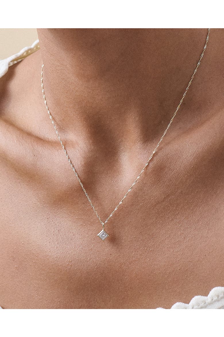 Princess Cut Diamond Necklace, Alternate, color, Princess