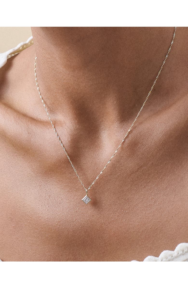 Edge of Ember Princess Cut Diamond Necklace, Alternate, color, Princess