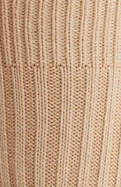 Casa Clara Rib Cotton Blend Crew Socks In Beige