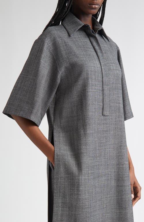 Michael Kors Collection Wool & Silk Jaspé Twill Tunic In Multi