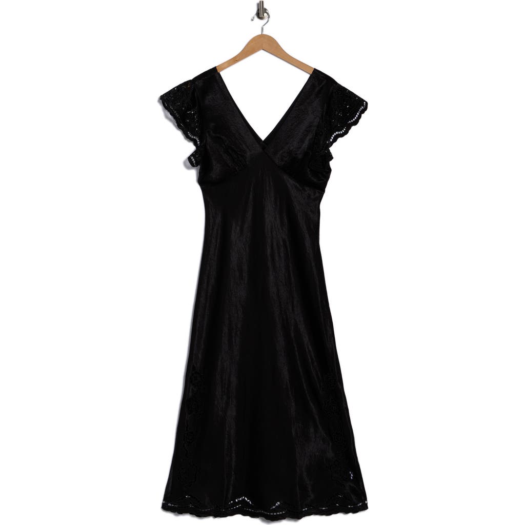 Rails Mckenna Lace Trim Midi Dress In Black