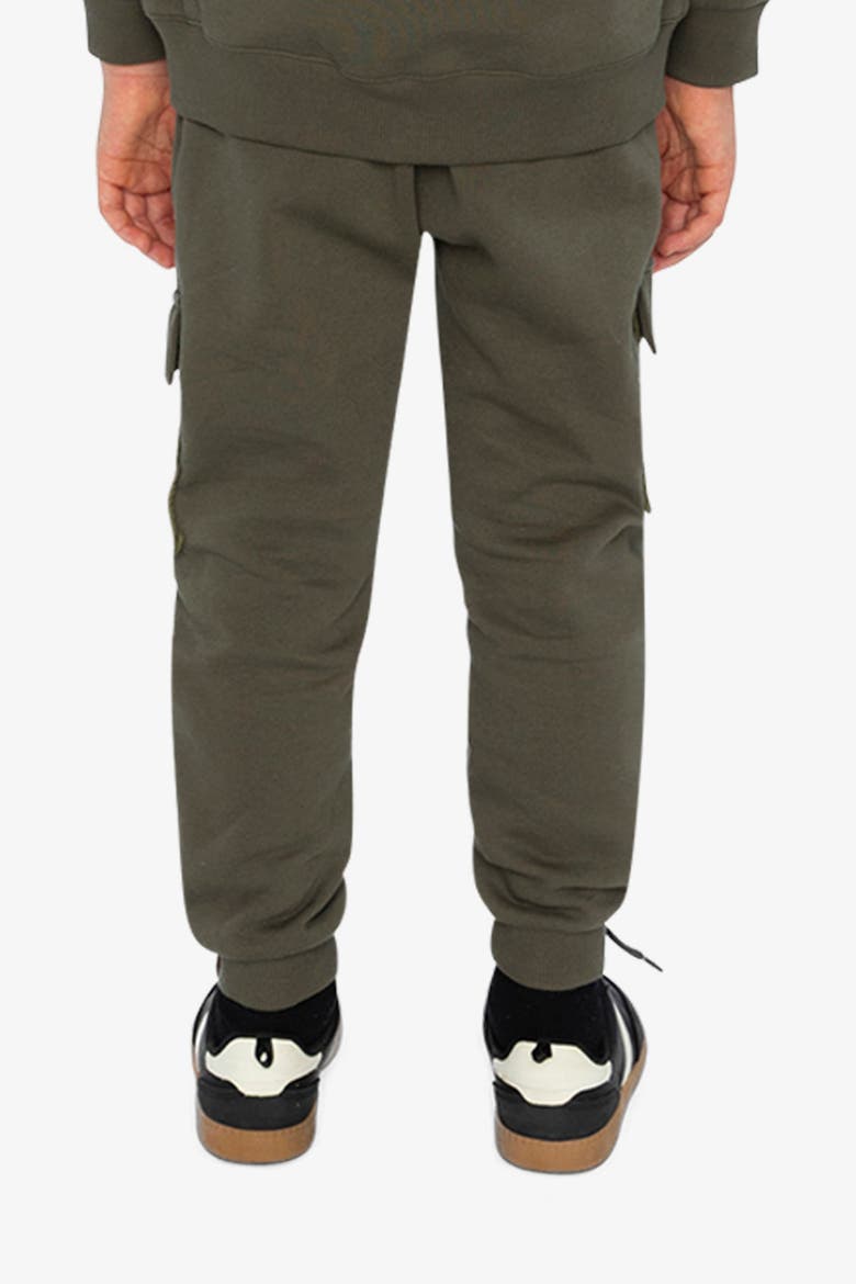 Fleece Bi-Material Quilted Cargo Pocket Sweatpants, Alternate, color, Green