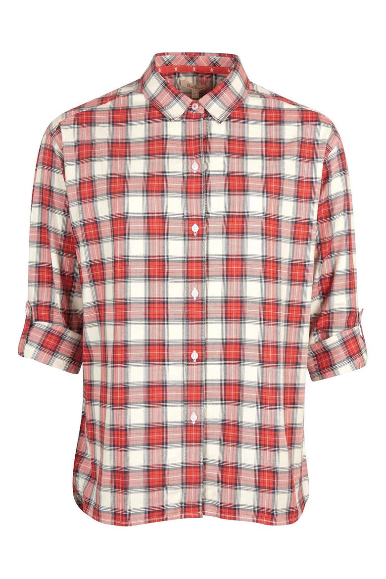 Hauxley Plaid Stretch Cotton Shirt, Alternate, color, CLOUD CHECK
