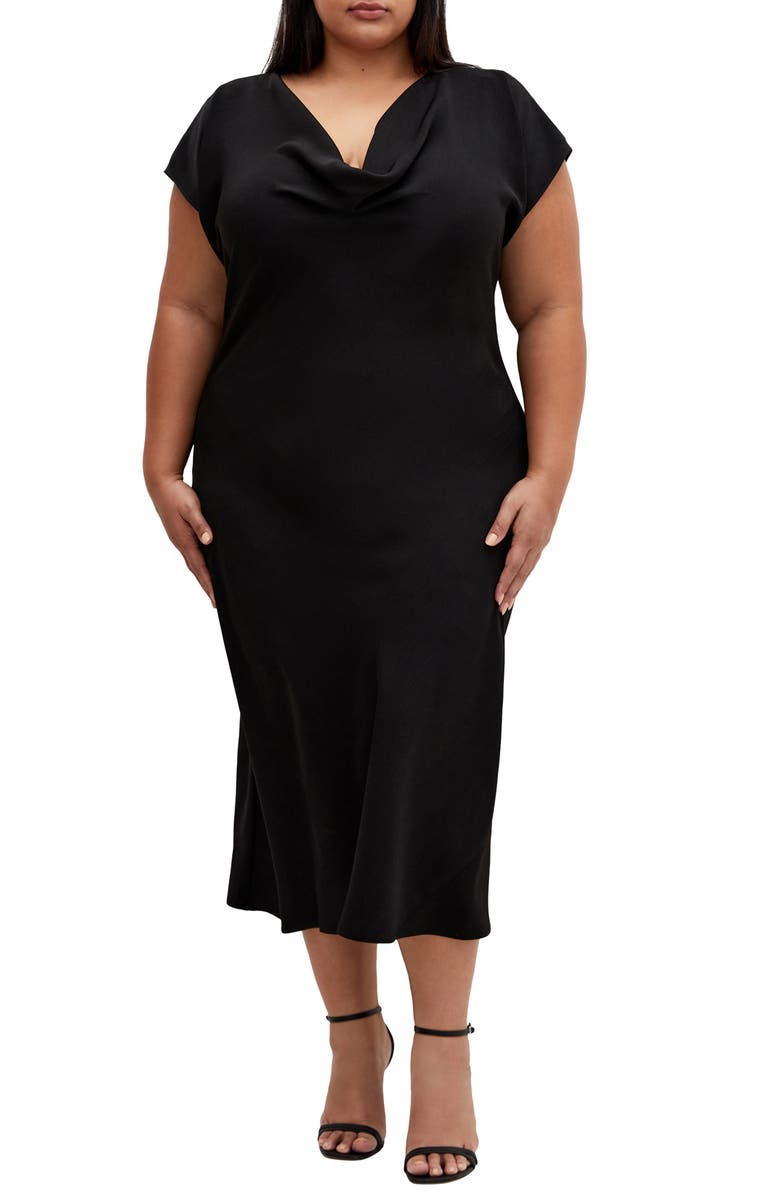 City Chic Piccadilly Cowl Neck Dress, Main, color,