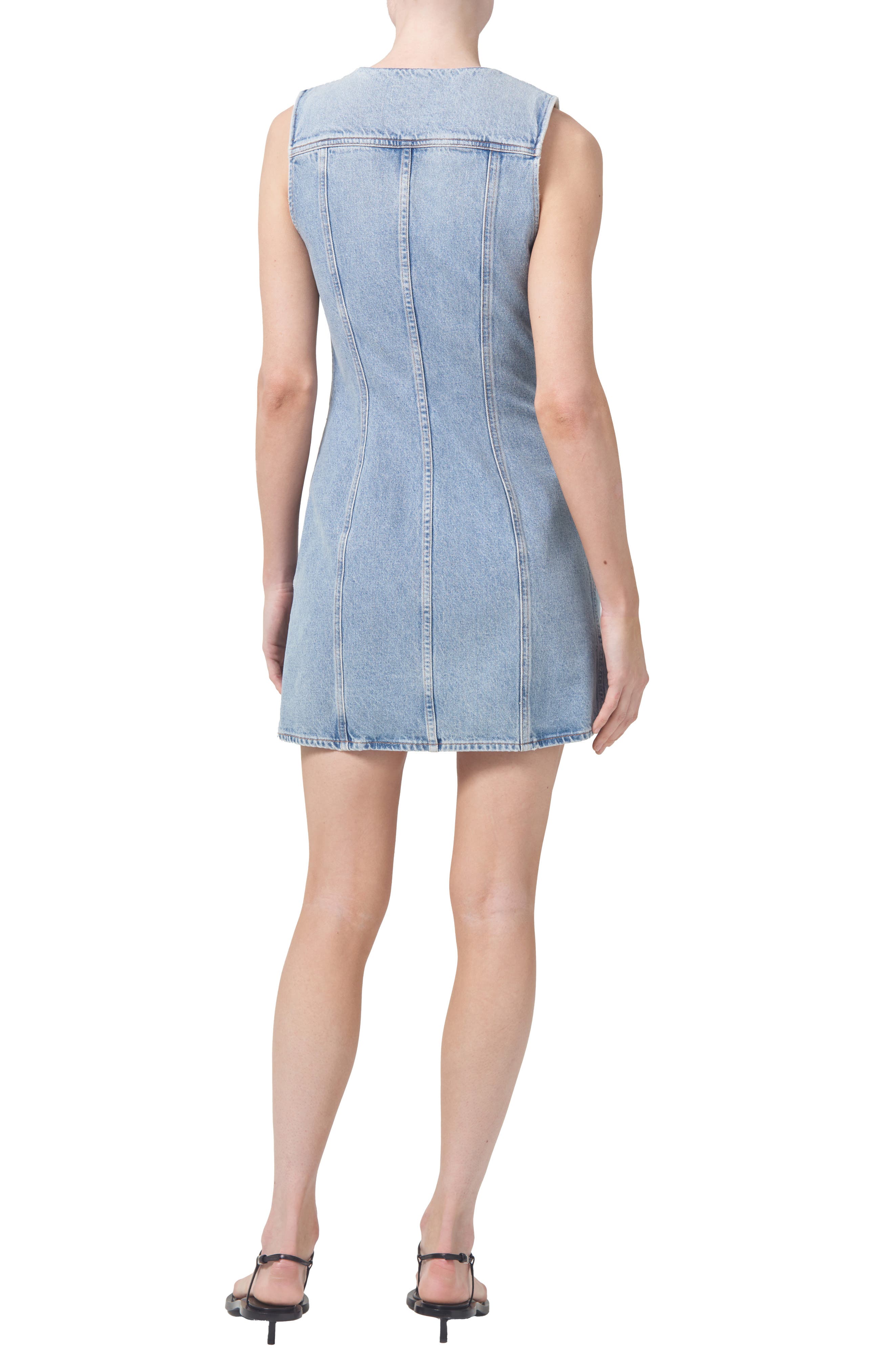Trina Sleeveless Denim Minidress - image 2