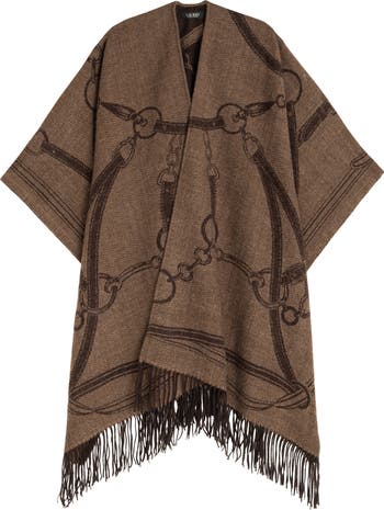Equestrian Jacquard Oversized Ruana