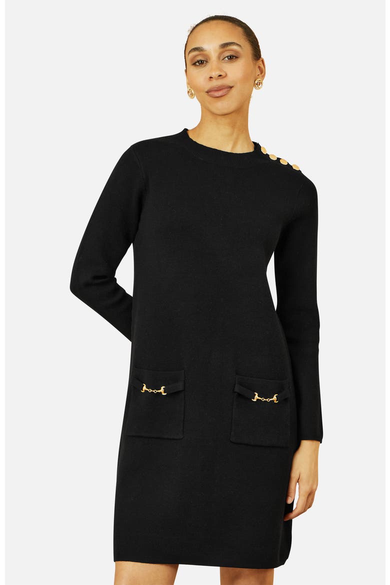 Tunic Sweater Dress, Alternate, color, Black
