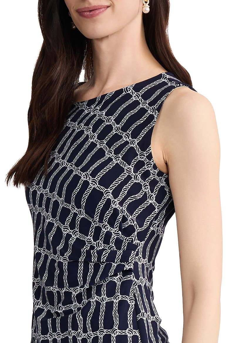 Side Pleat Top, Alternate, color, PACIFIC NAVY/ NATURAL WHITE