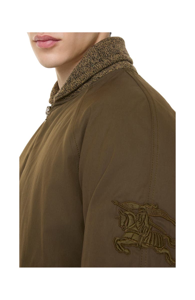 Burberry Gabardine Bomber Jacket, Alternate, color, Thorn Green