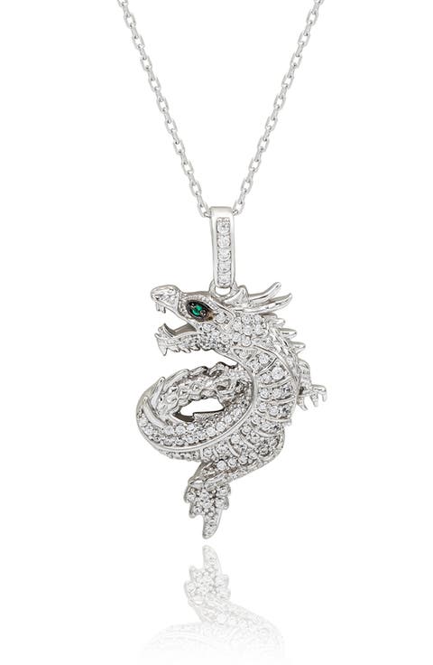 Pavé Cubic Zirconia Dragon Pendant Necklace