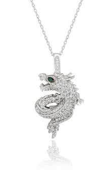 SUZY LEVIAN Pavé Cubic Zirconia Dragon Pendant Necklace
