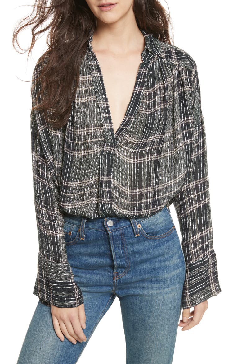 Fearless Love Bell Sleeve Shirt, Main, color, GREEN