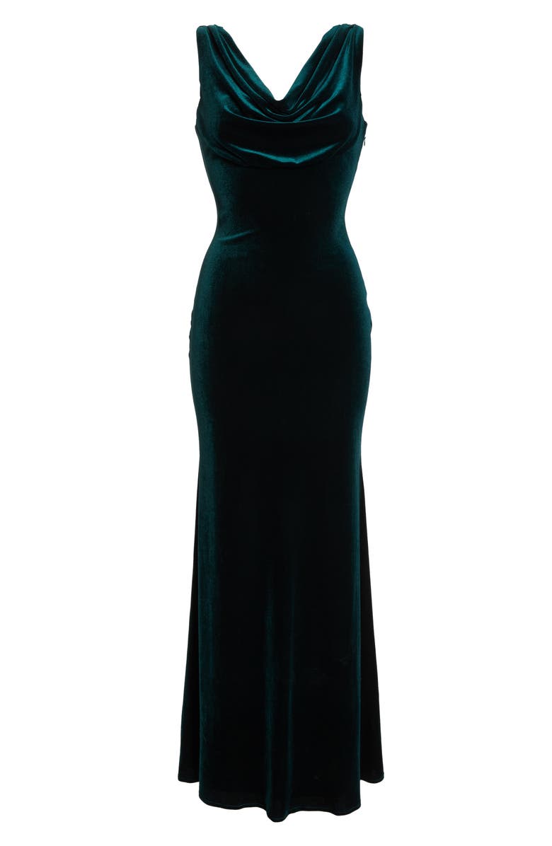Vince Camuto Cowl Neck Velvet Gown, Alternate, color,