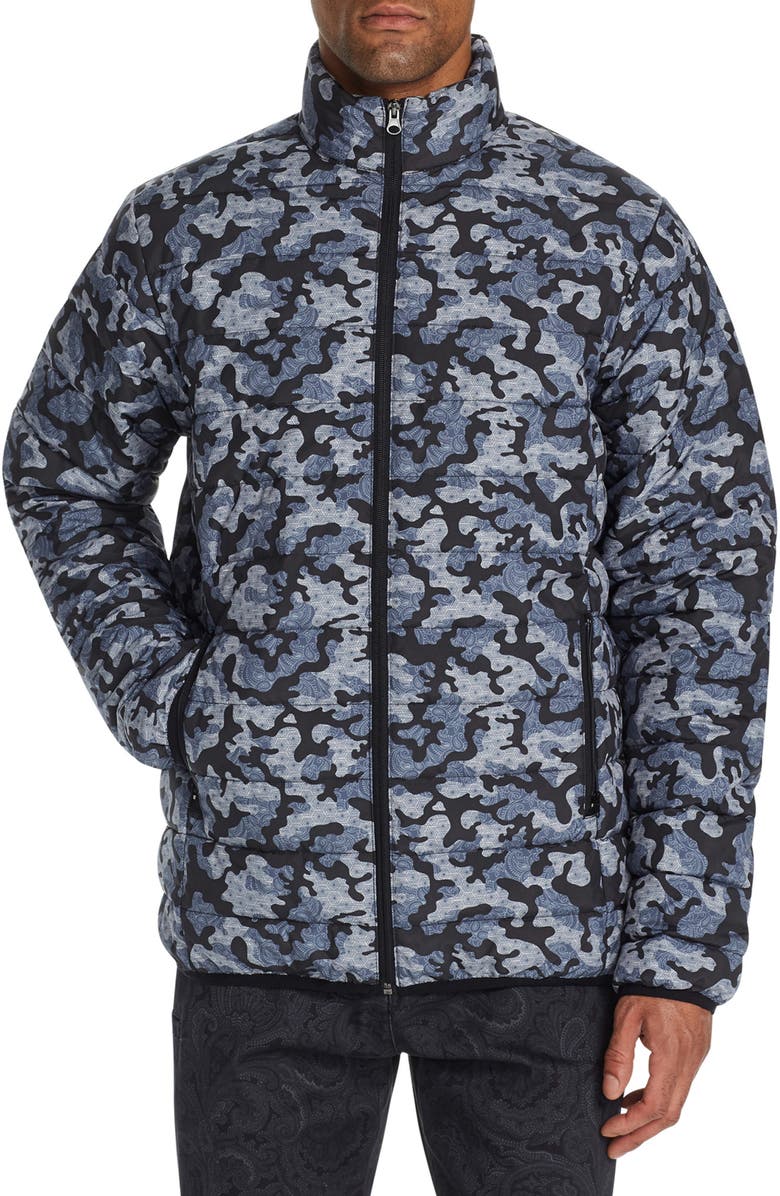 Tallia Camo Leopard Print Puffer Jacket, Main, color, 