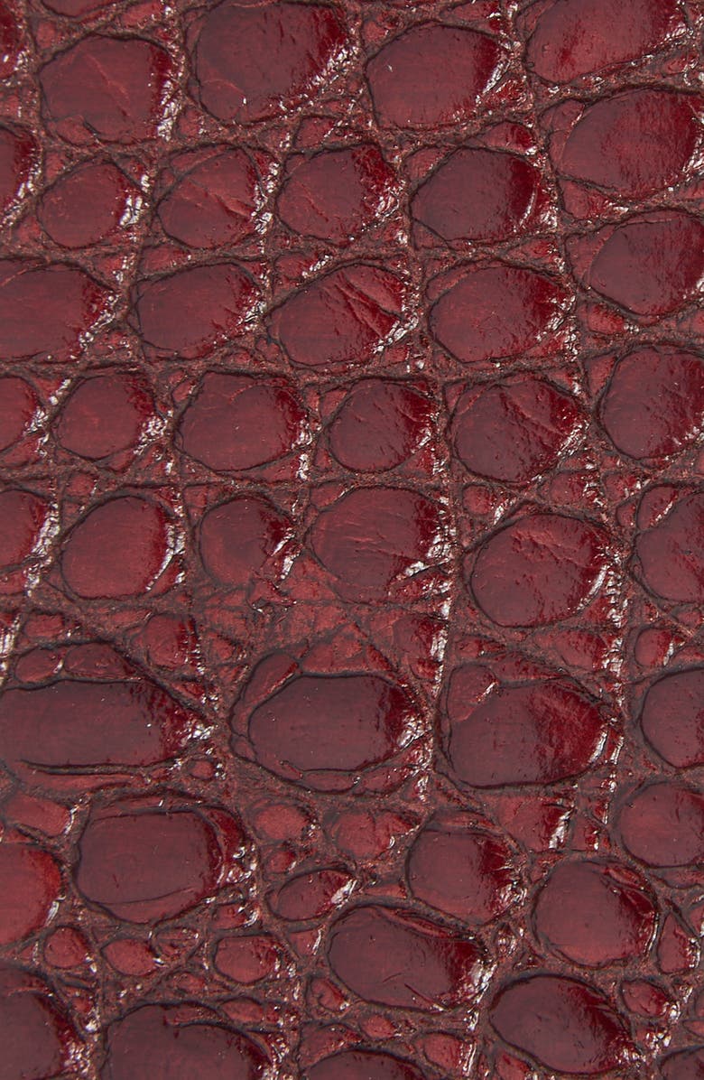 L'AGENCE Milou Domed Buckle Croc Embossed Patent Leather Belt, Alternate, color, Burgundy Croc Embossed