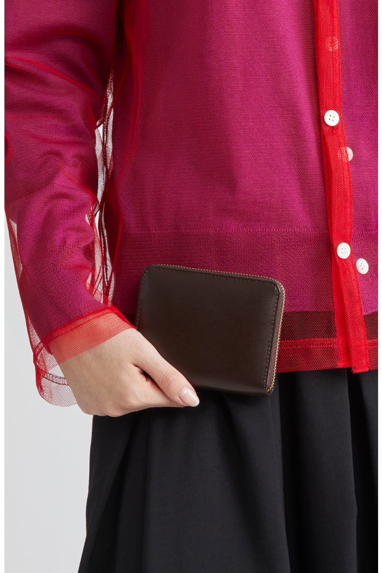 Classic Leather Zip Accordion Wallet, Alternate, color, BROWN