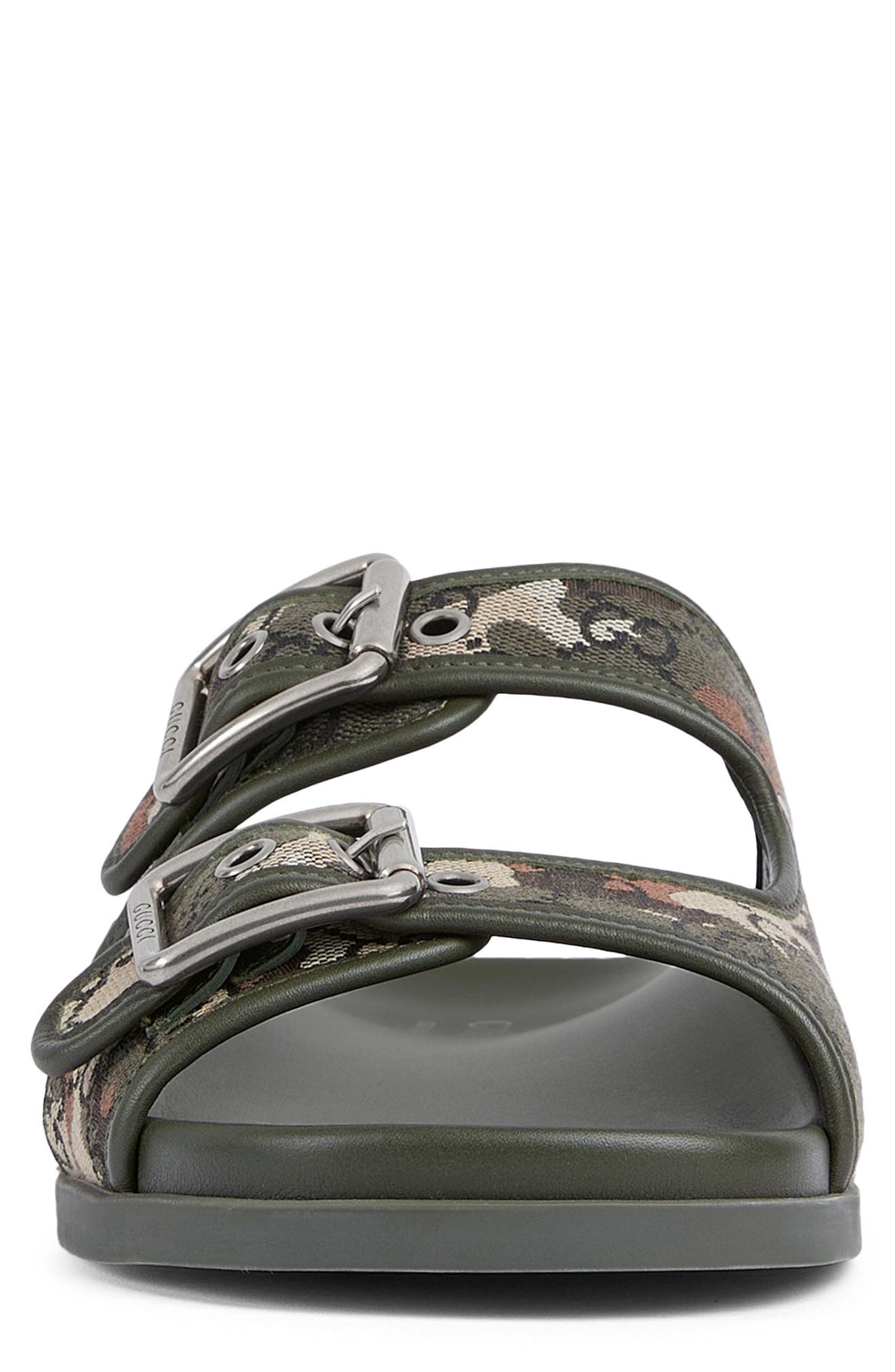 Gucci Rhein Slide Sandal, Alternate, color, Green Mix Color