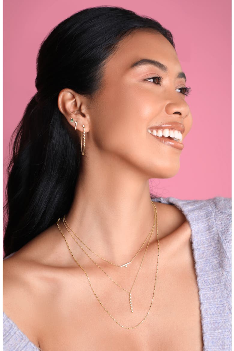 14K Gold Beaded Chain Necklace, Alternate, color, YELLOW GOLD