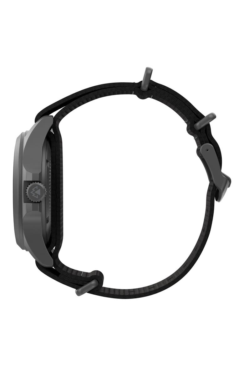 Expedition® North Field Post Solar Webbing Strap Watch, Alternate, color, BLACK