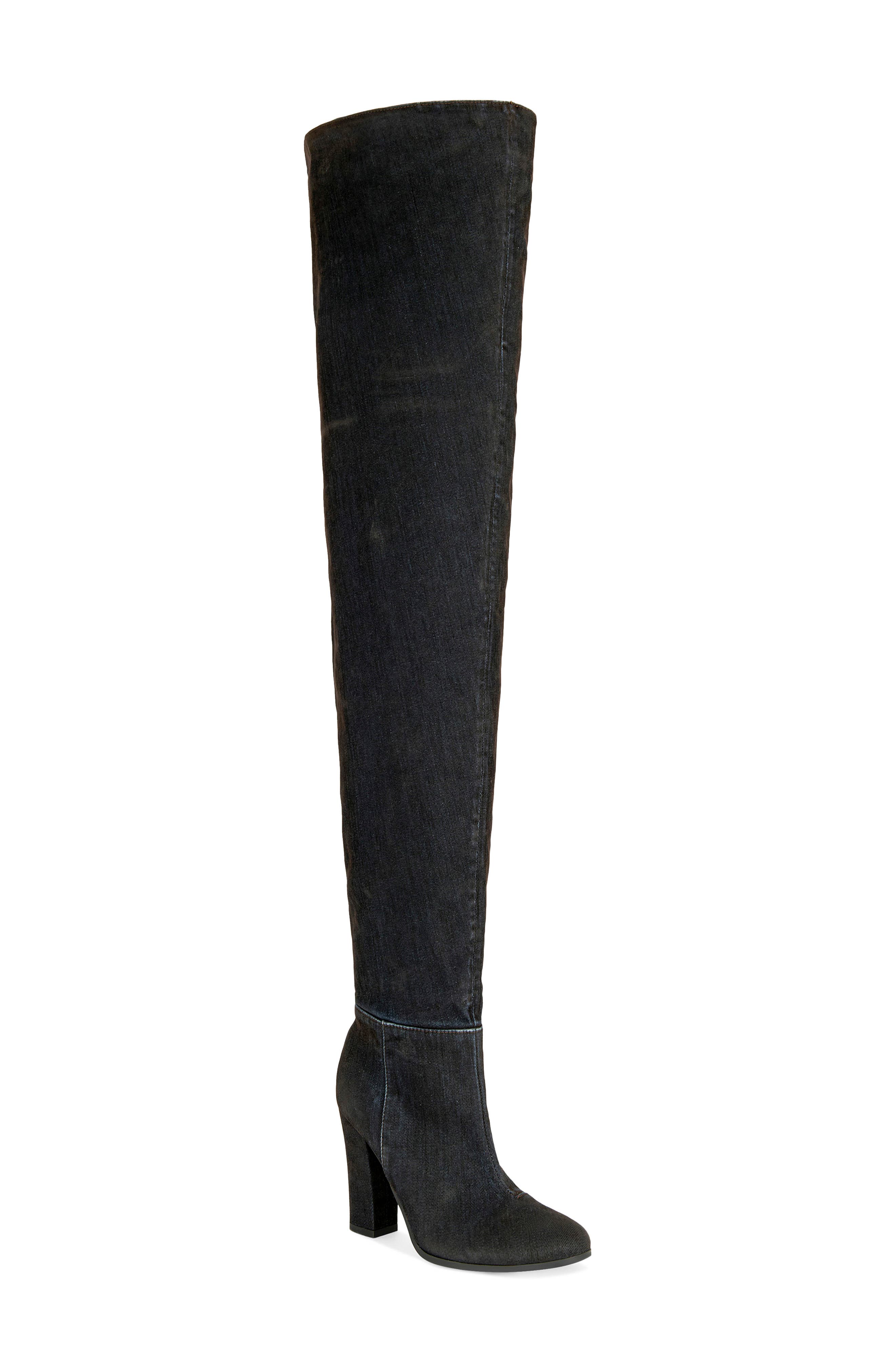 AZALEA WANG Nanette Thigh High Boot, Main, color, Black