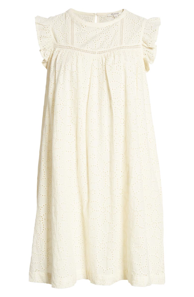 Madewell Eyelet Ruffle Sleeve Minidress, Alternate, color,