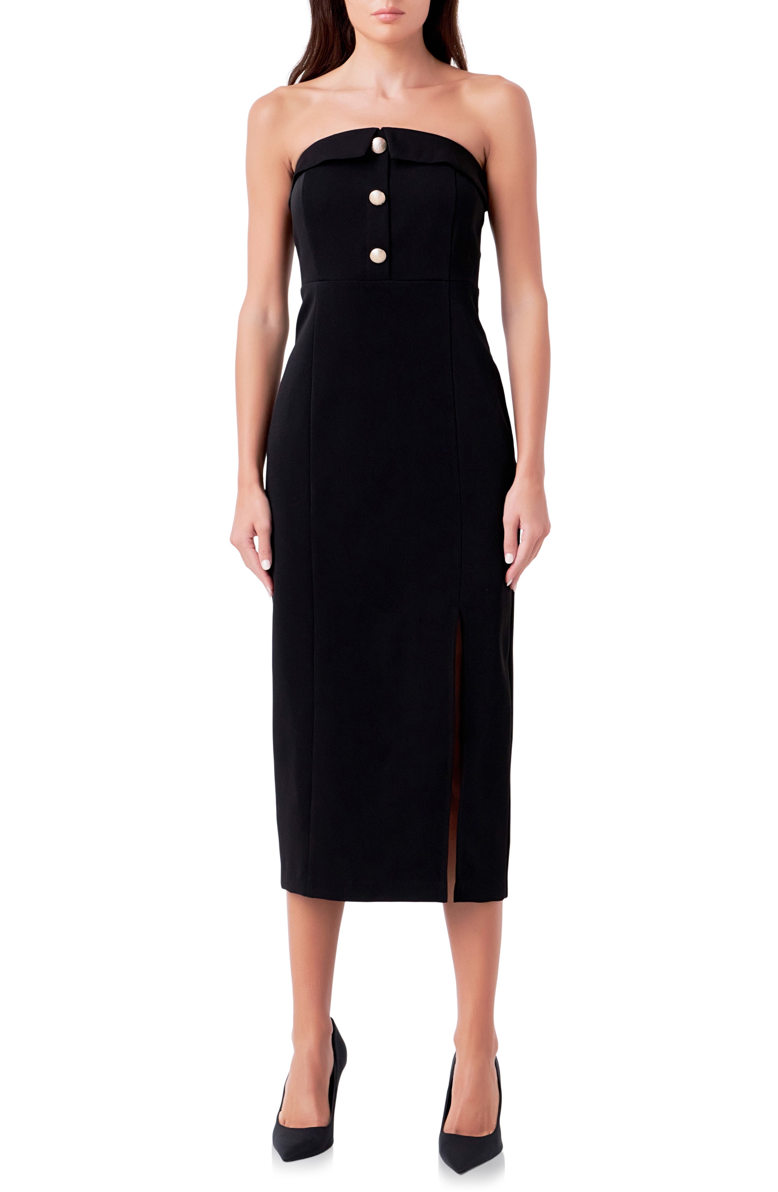 Strapless Midi Dress