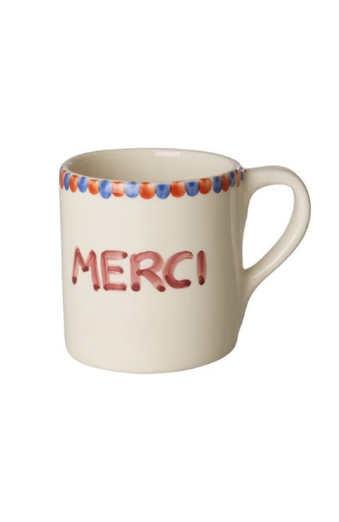 Ceramic Mug Hand Painted Merci
