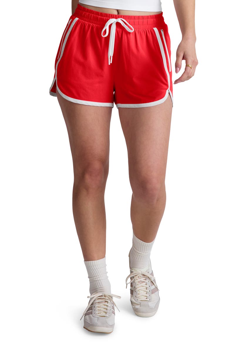 Tie Waist Course Shorts, Main, color, CHILLI RED
