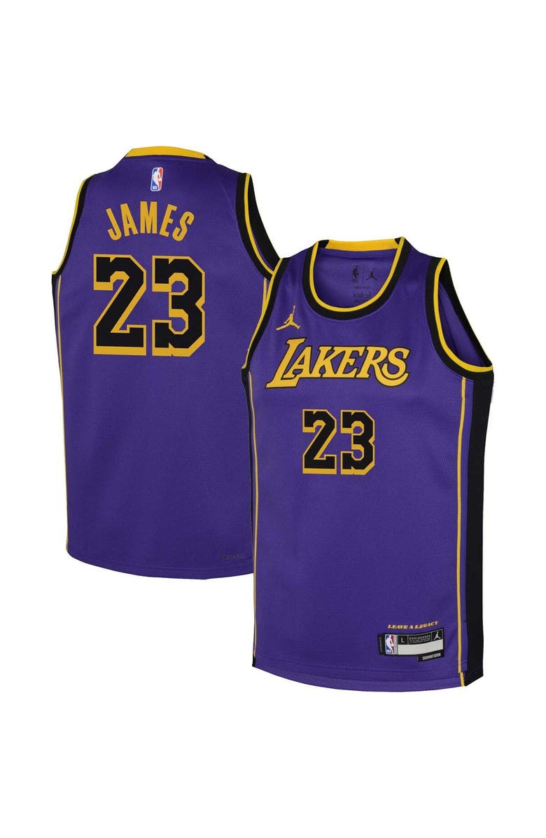 Jordan Brand Youth Jordan Brand LeBron James Purple Los Angeles Lakers Swingman Jersey - Statement Edition, Main, color, 