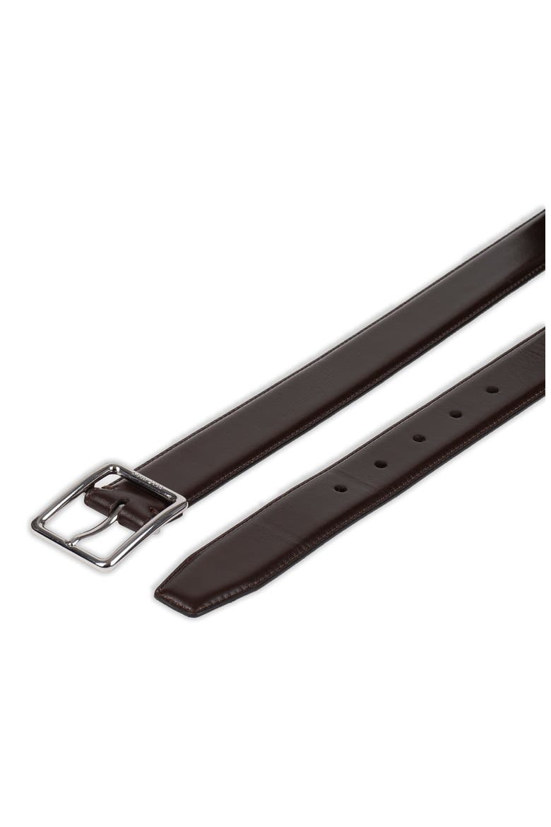 Center Bar Leather Belt, Alternate, color, BROWN
