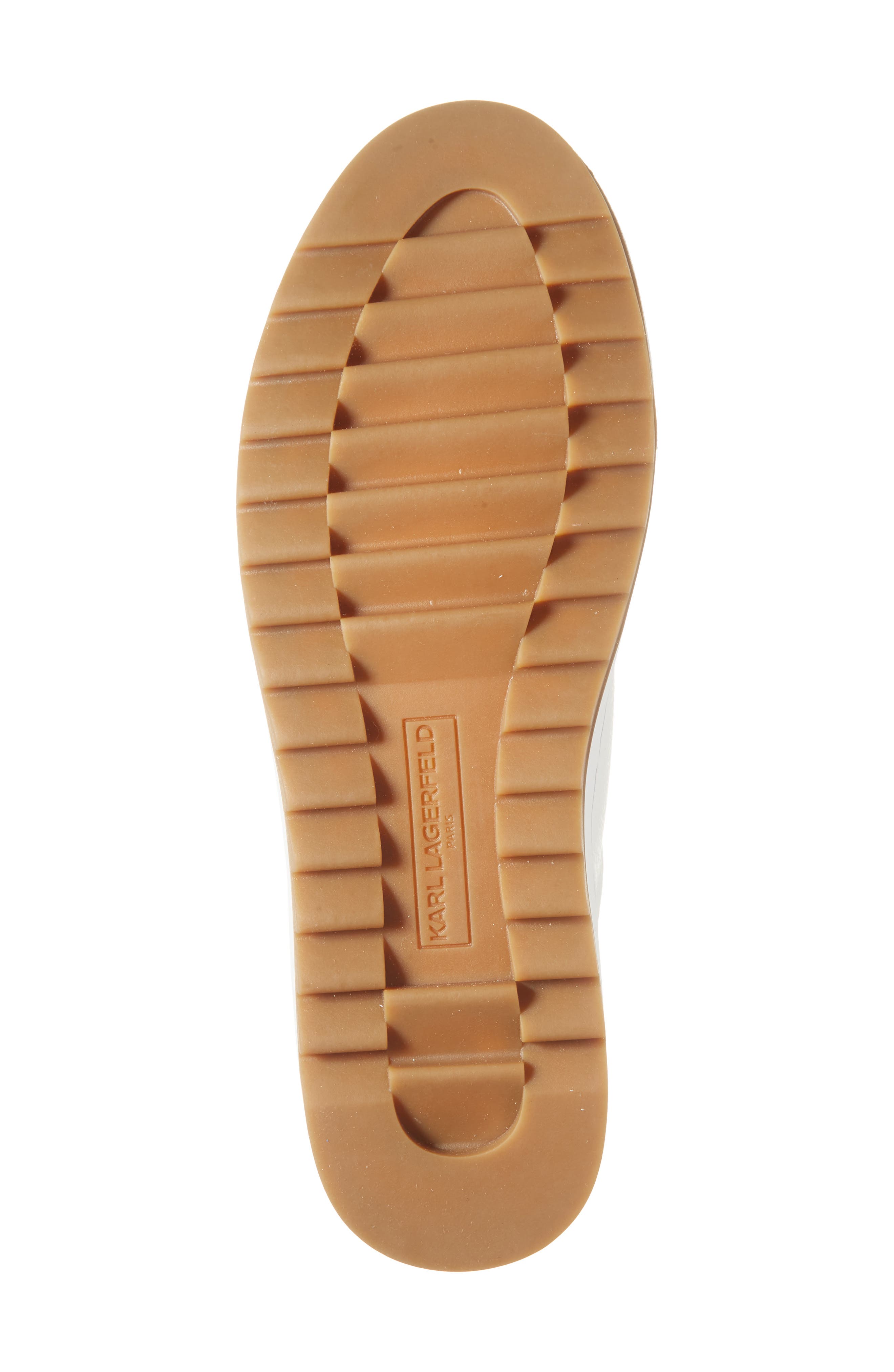 KARL LAGERFELD PARIS Karl Head Leather Sneaker, Alternate, color, White/ Blue