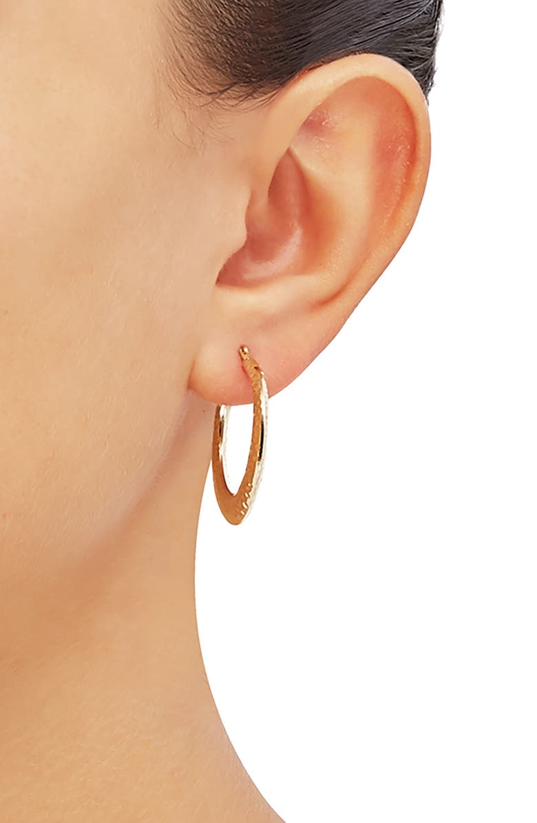 Frankie & Zoe Diamond Cut Hoop Earrings, Alternate, color, Yellow Gold