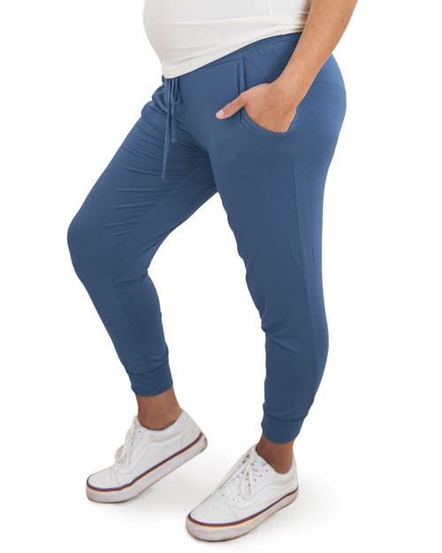 Kindred Bravely Relaxed Fit Maternity Sweatpants In Blue