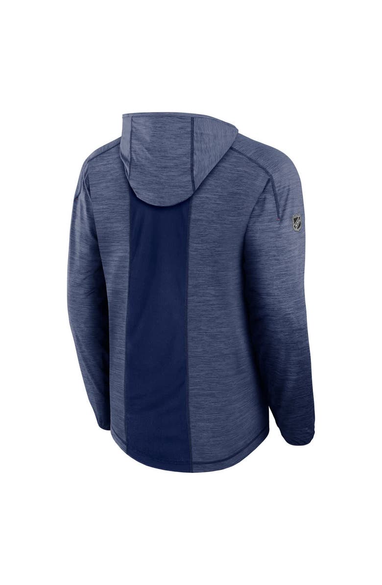 FANATICS Men's Fanatics Heather Navy Columbus Blue Jackets Authentic Pro Rink Pullover Hoodie, Alternate, color, 