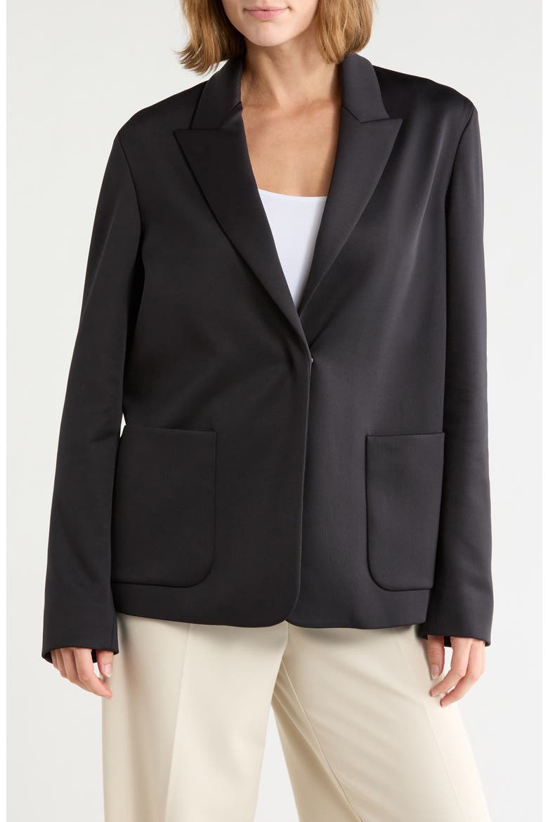 Single Button Jacket, Main, color, BLACK