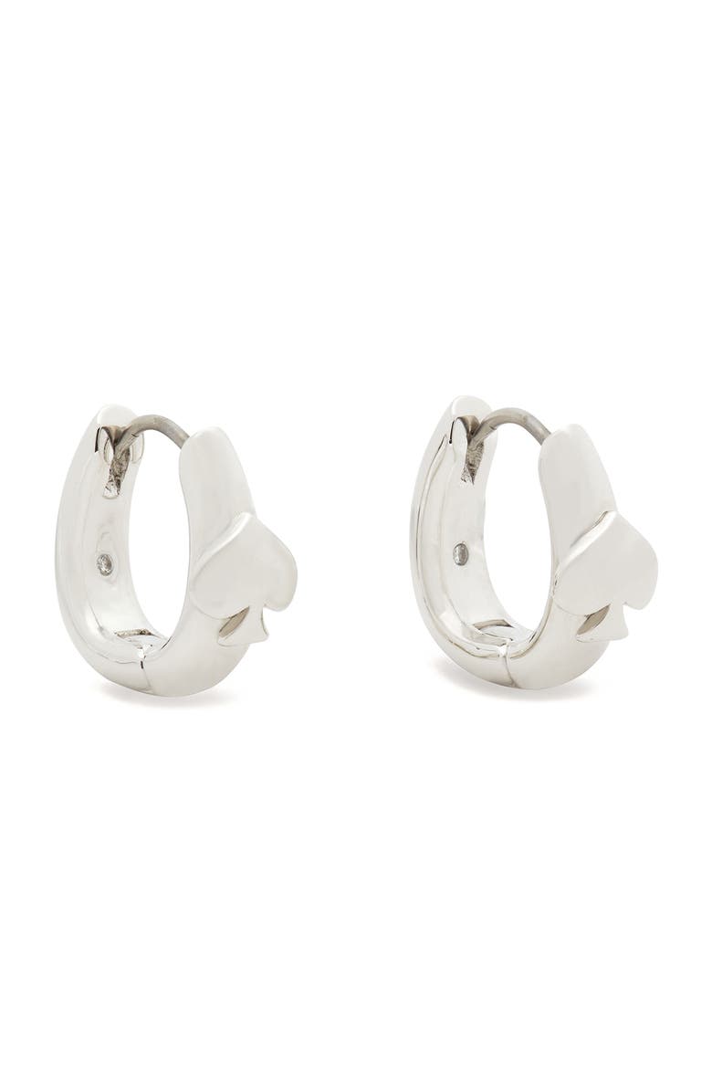 Kate Spade New York so spade huggie hoop earrings, Main, color, Silver