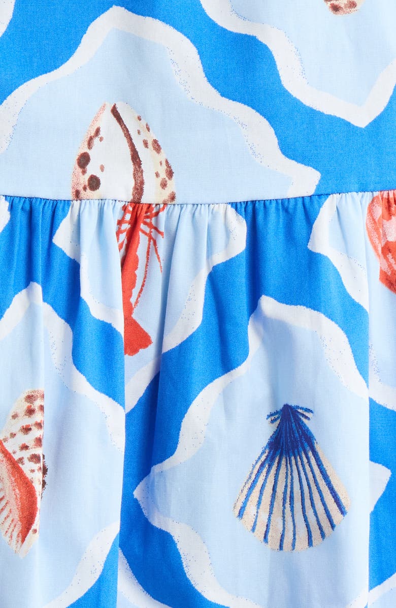 SUGARLIPS Lobster Bay Vilman Tie Waist Sleeveless Minidress, Alternate, color, White Blue-Multi