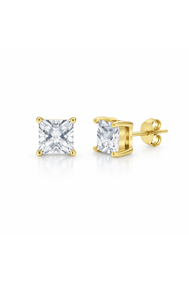14K Solid Gold Square Tiny Studs, Main, color, Gold