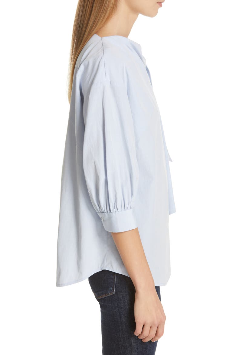 Tie Neck Blouse, Alternate, color, BLUE ICELANDIC