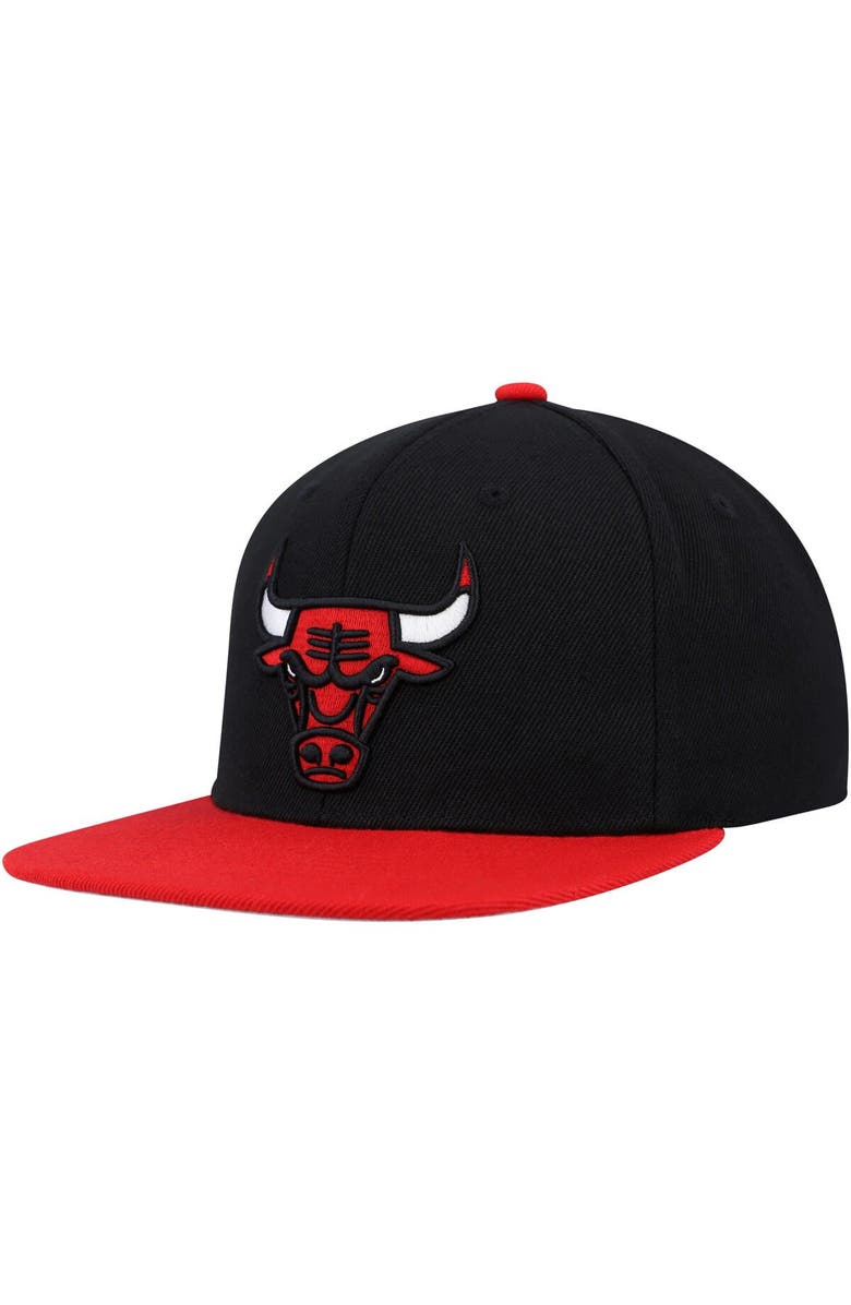Mitchell & Ness Men's Mitchell & Ness Black/Red Chicago Bulls Side Core 2.0 Snapback Hat, Alternate, color, Black