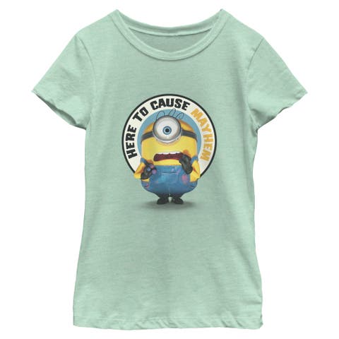 Girl's Minions & Monsters Here To Cause Mayhem  Graphic T-Shirt