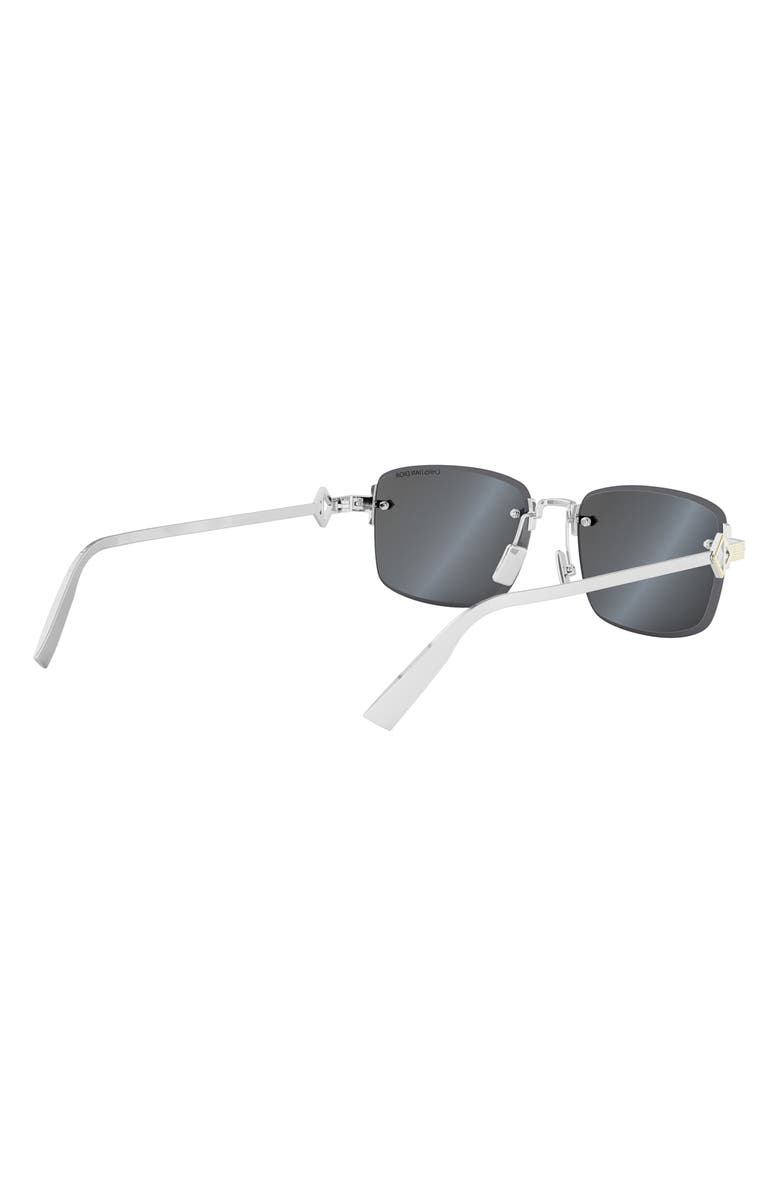 DIOR 'CD Diamond S11U Rectangle Sunglasses, Alternate, color, Shiny Palladium / Smoke