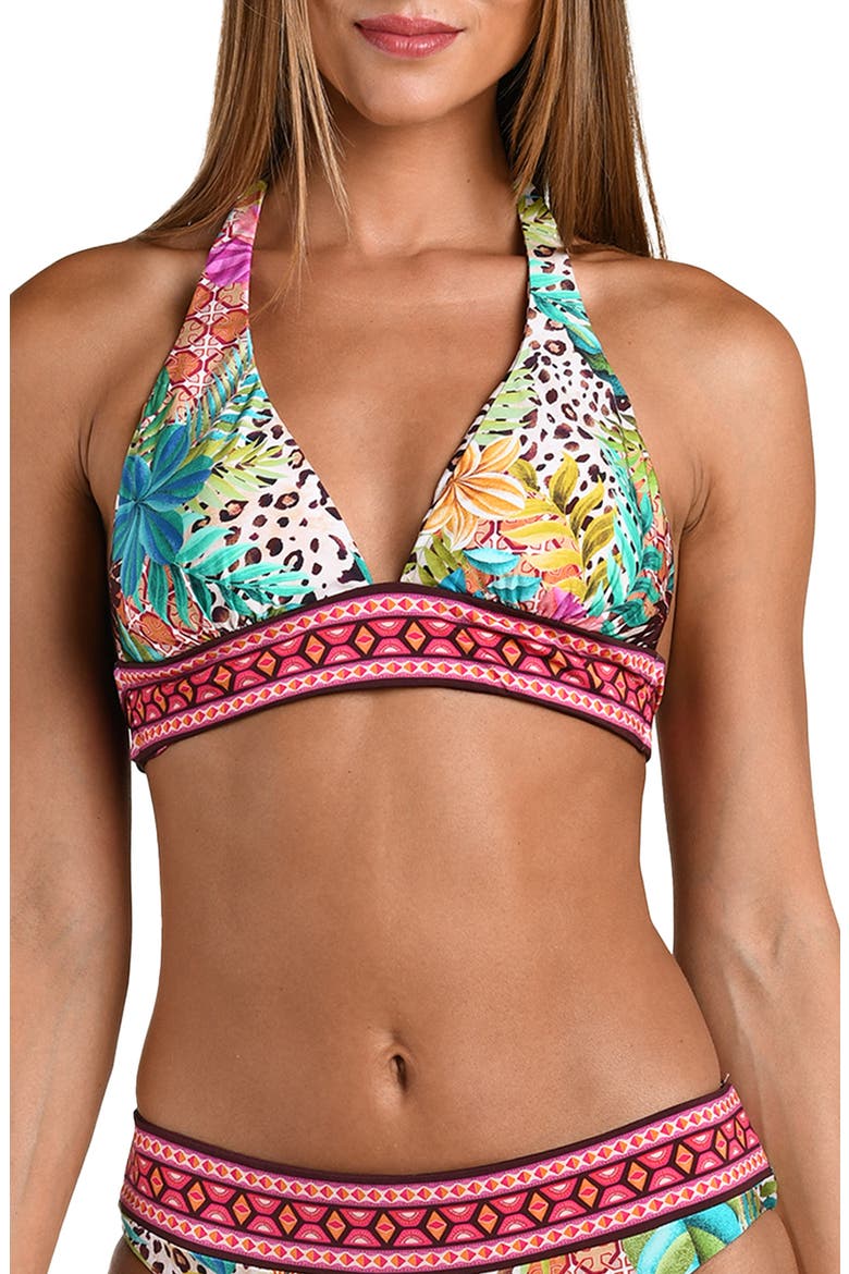 Paradise Heat Reversible Halter Bikini Top, Alternate, color, MULTI