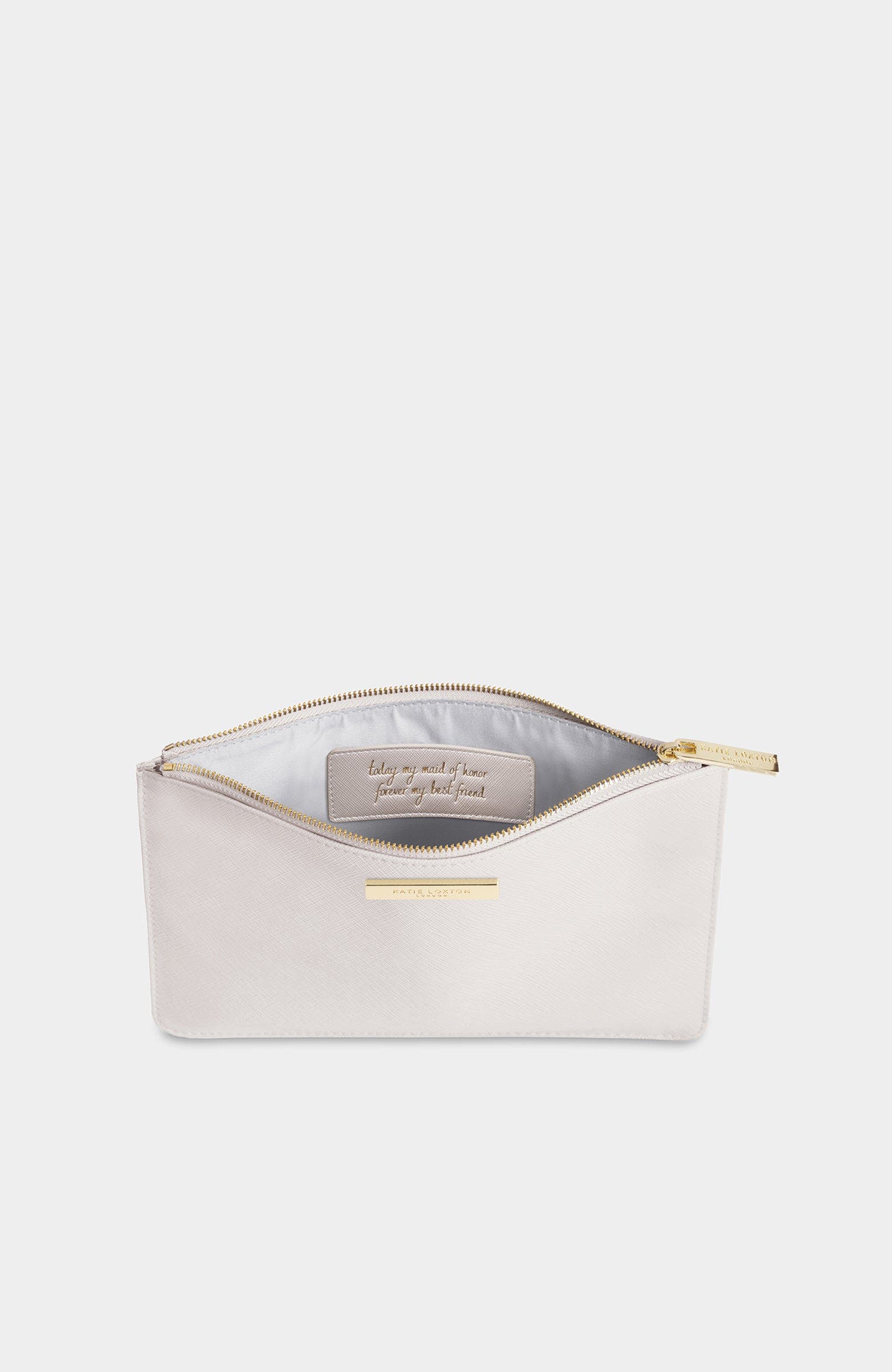 Secret Message Bridal Pouch, Alternate, color, Pearlescent White