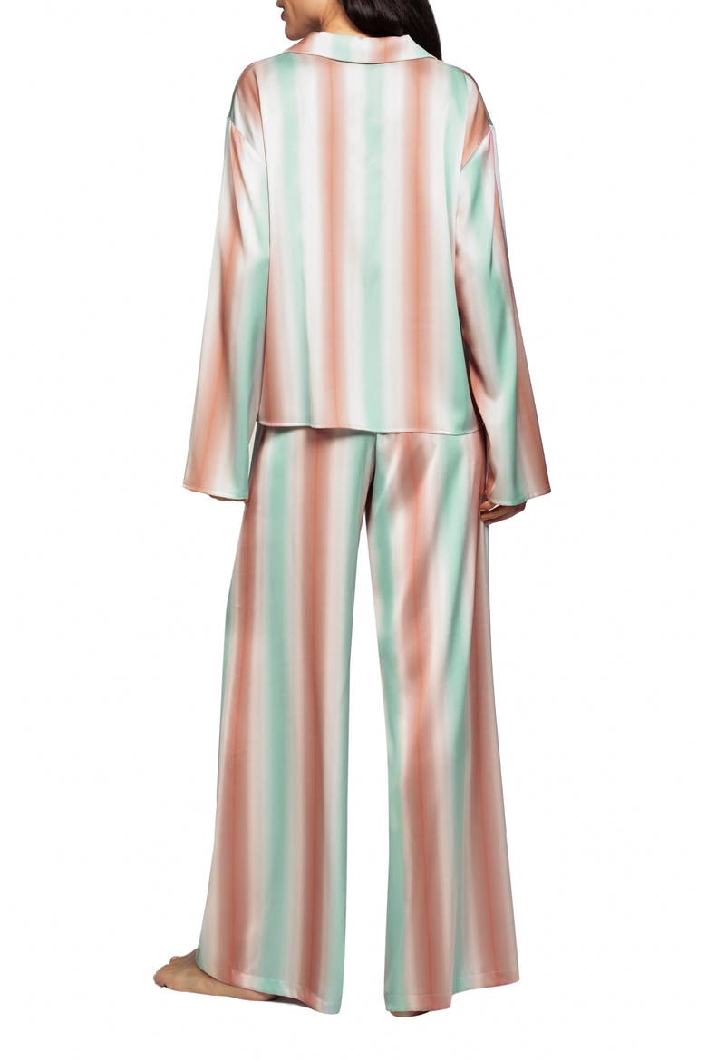 Stripe Satin Pajamas, Alternate, color, MINT