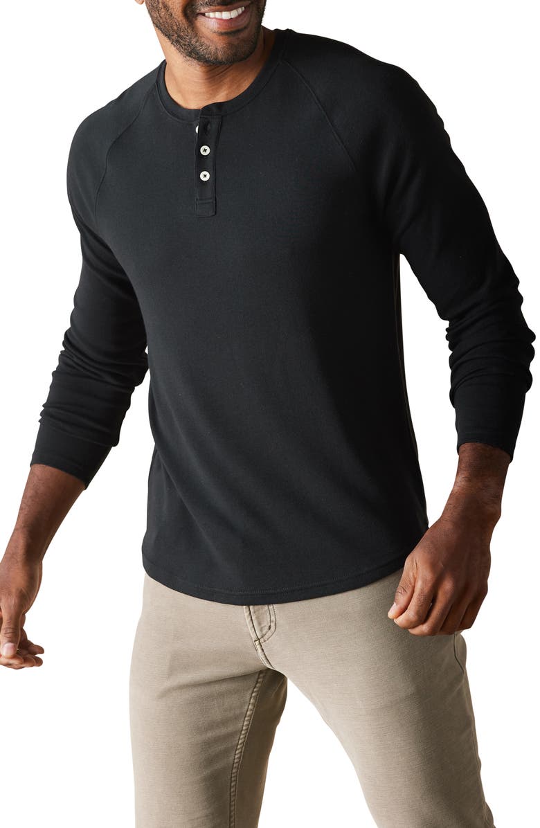 The Normal Brand Puremeso Everyday Henley, Alternate, color, Black
