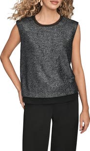 Donna Karan New York Metallic Sleeveless Top
