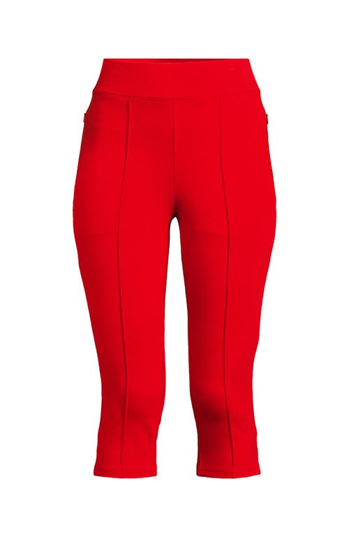 Lands' End Starfish High Rise Pintuck Capri Pants In Red