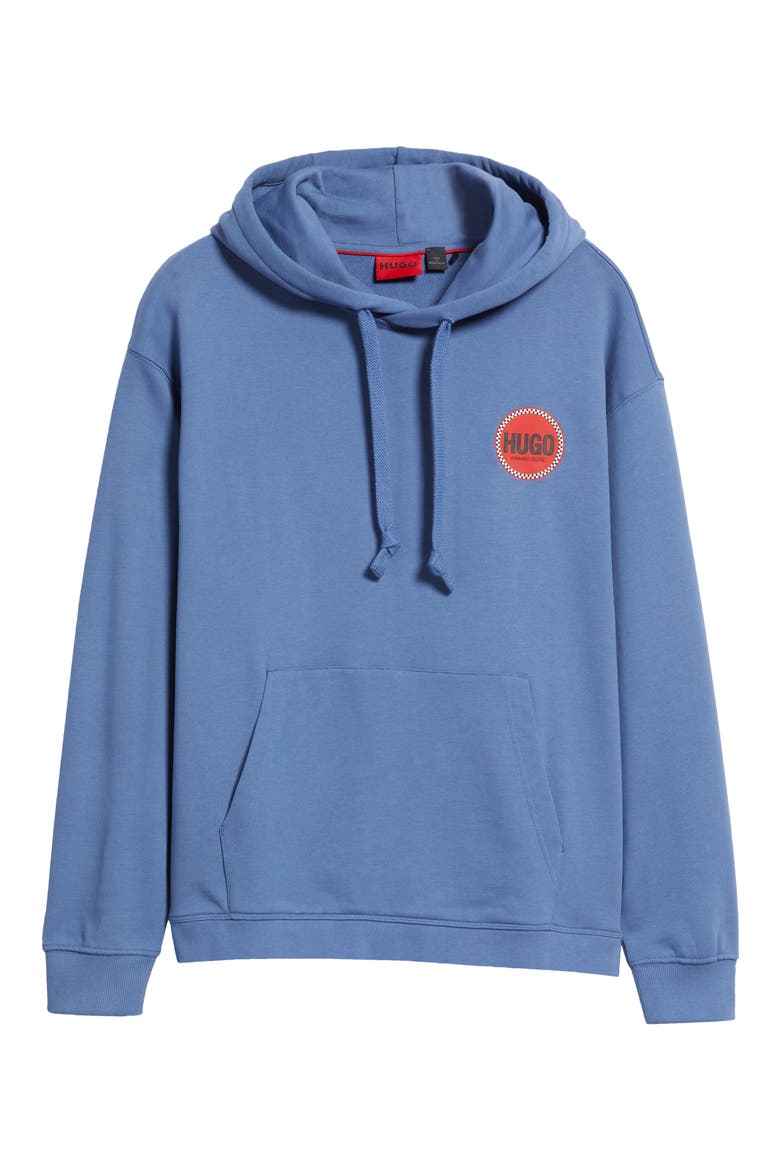 Decrincio Logo Graphic Hoodie, Alternate, color, OPEN BLUE