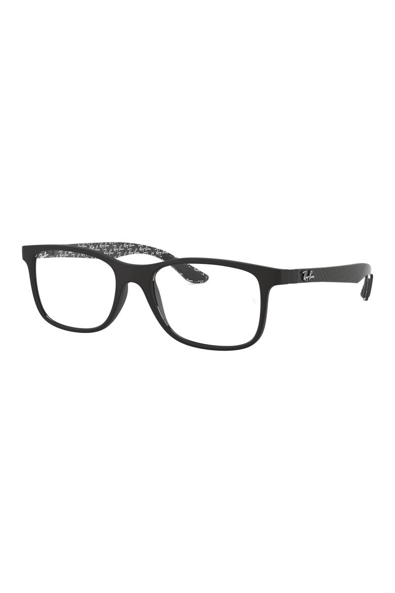 55mm Square Optical Glasses, Alternate, color, MATTE BLACK